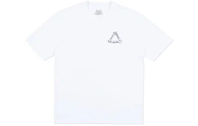 Palace Bones White Back Triangle Printing Short Sleeve Unisex In White