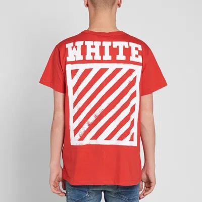 Off-white Brushed Diagonal S/s T-shirt In Red
