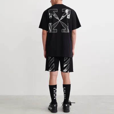 Off-white Slim Fit Scratch Arrow Graphic T-shirt In Black