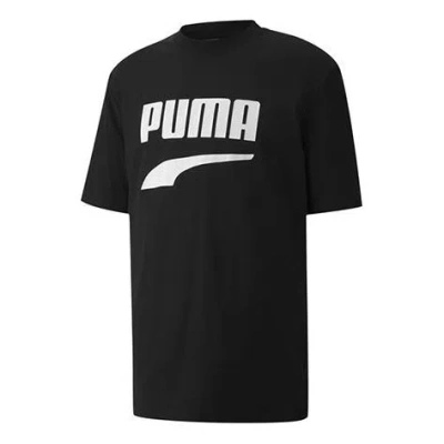 Puma Downtown Printing Casual Short Sleeve Black In Black