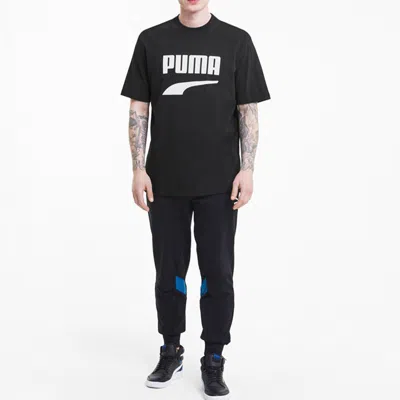 Puma Downtown Printing Casual Short Sleeve Black In Black