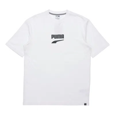 Puma Downtown Classical Logo Short Sleeve Tee Men White In White