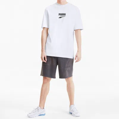 Puma Downtown Classical Logo Short Sleeve Tee Men White In White