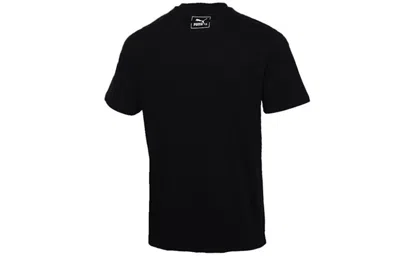 Puma Printed Sports Short Sleeve Tee Black In Black