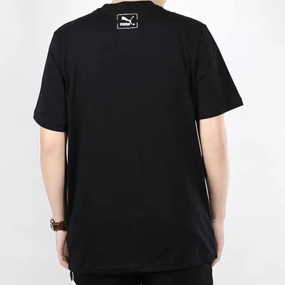 Puma Printed Sports Short Sleeve Tee Black In Black