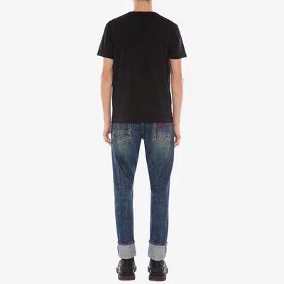 Alexander Mcqueen Black Cotton Logo Print T-shirt