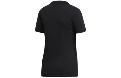 Adidas Originals (wmns) Adidas Logo Alphabet Printing Sports Short Sleeve Black In Black