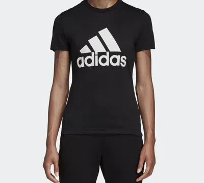 Adidas Originals (wmns) Adidas Logo Alphabet Printing Sports Short Sleeve Black In Black