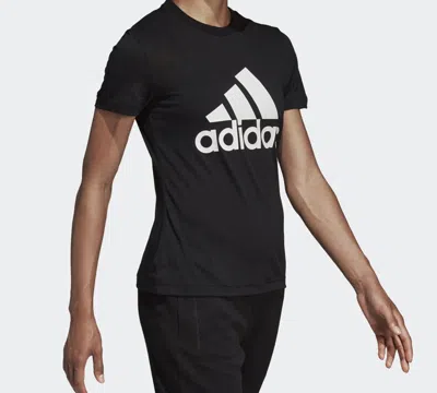 Adidas Originals (wmns) Adidas Logo Alphabet Printing Sports Short Sleeve Black In Black