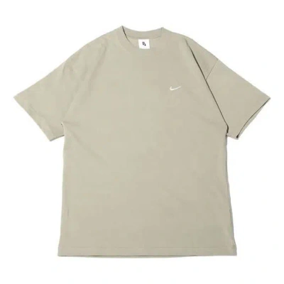 Nike Lab Solo Swoosh Basic Sports Short Sleeve Light Green Gray In Brown