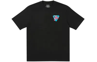 Palace X M-zone Crossover Small Tri-ferg Pattern Cartoon Short Sleeve Unisex Black In Black