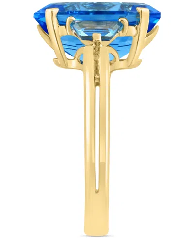 Effy Collection Effy Blue Topaz Octagon & Trapezoid Baguette Statement Ring (9 Ct. T.w.) In 14k Gold