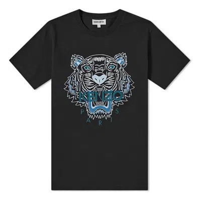 Kenzo Men's  Tiger Printing Short Sleeve Black In Black