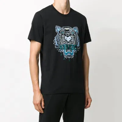 Kenzo Men's  Tiger Printing Short Sleeve Black In Black