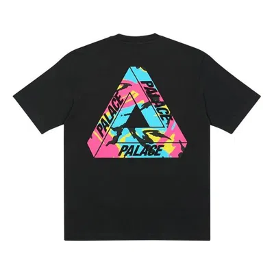 Palace Tri-camo T-shirt Alphabet Pattern Camouflage Triangle Printing Round Neck Short Sleeve Unisex In Black