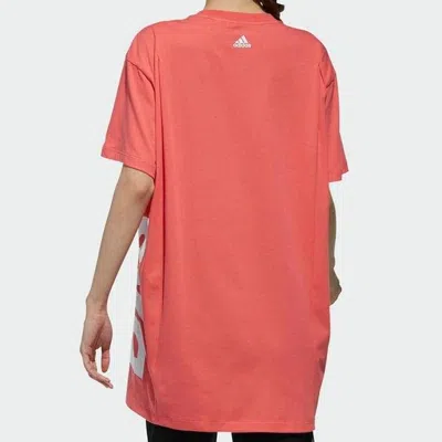 Adidas Originals (wmns) Adidas Side Large Alphabet Printing Short Sleeve Lens Pink In Pink