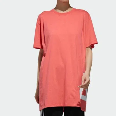 Adidas Originals (wmns) Adidas Side Large Alphabet Printing Short Sleeve Lens Pink In Pink