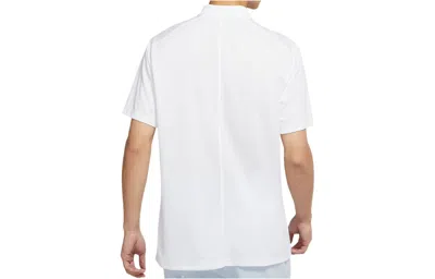 Nike Dri-fit Victory Logo Quick Dry Breathable Sports Short Sleeve Polo Shirt White In White