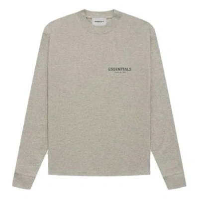 Essentials Fear Of God  Fw21 Long Sleeve Tee Dark Heather Oatmeal In Gray