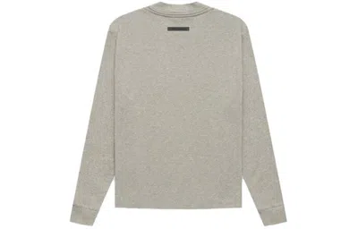 Essentials Fear Of God  Fw21 Long Sleeve Tee Dark Heather Oatmeal In Gray