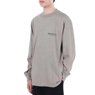 Essentials Fear Of God  Fw21 Long Sleeve Tee Dark Heather Oatmeal In Gray