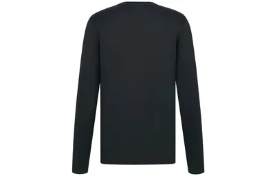 Dior Lettered Round Neck Pullover Sweater For Men Navy In Black