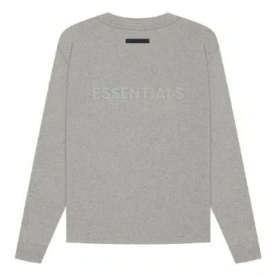 Essentials Fear Of God  Ss21 Long Sleeve Tee Dark Heather Oatmeal