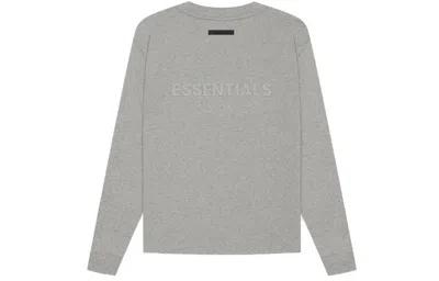 Essentials Fear Of God  Ss21 Long Sleeve Tee Dark Heather Oatmeal