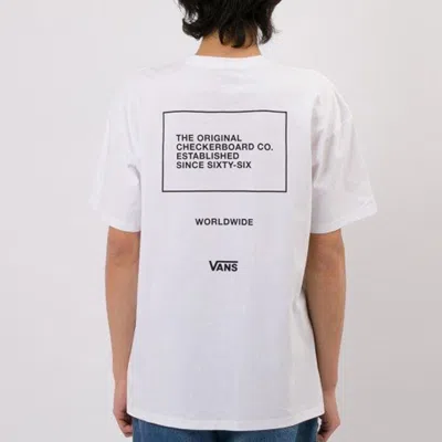 Vans Alphabet Printing Athleisure Casual Sports Short Sleeve Couple Style White In Gray