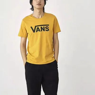 Vans Classic Logo Casual Sports Printing Short Sleeve Couple Style Yellow In Multi
