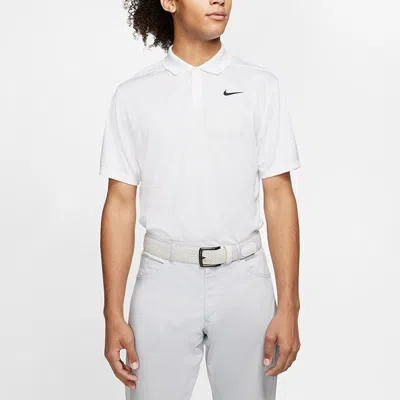 Nike Dri-fit Victory Logo Quick Dry Breathable Sports Short Sleeve Polo Shirt White In White