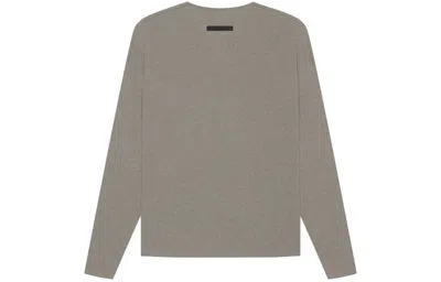 Essentials Fear Of God  Ss21 Thermal Henley Long Sleeve Grey Flannel In Brown