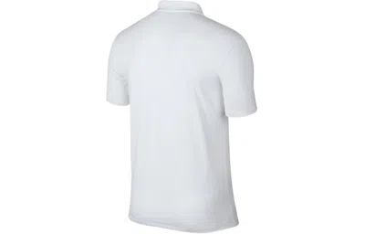 Nike Dri-fit Victory Logo Quick Dry Breathable Sports Short Sleeve Polo Shirt White In White