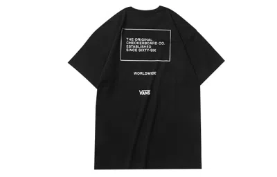 Vans Alphabet Printing Athleisure Casual Sports Short Sleeve Couple Style Black