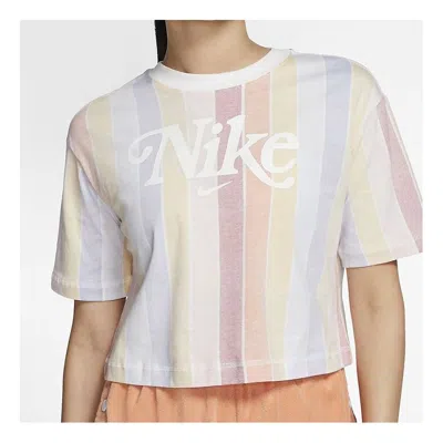 Nike (wmns)  Sportswear Colorblock Short Sleeve Stripe Colorblock Multi-color In White