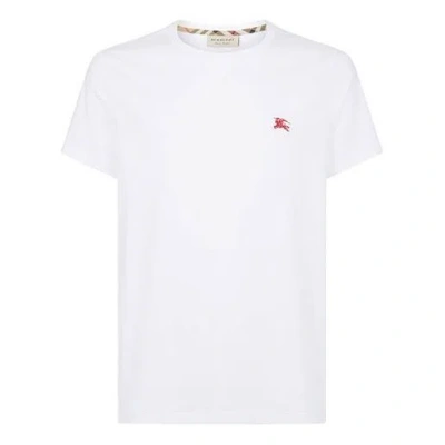 Burberry Logo Pattern Short Sleeve White