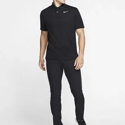 Nike Casual Breathable Solid Color Golf Short Sleeve Polo Shirt Black In Black