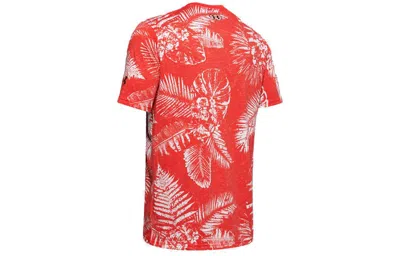 Under Armour Men's  Project Rock Aloha Camo Short Sleeve Red