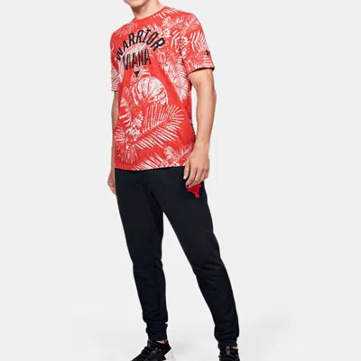 Under Armour Men's  Project Rock Aloha Camo Short Sleeve Red