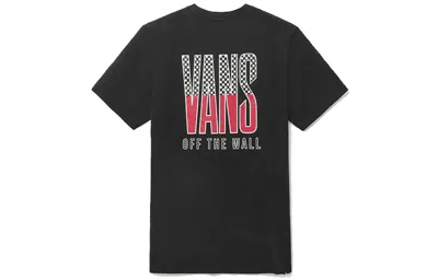 Vans Back Large Logo Printing Athleisure Casual Sports Short Sleeve Couple Style Black