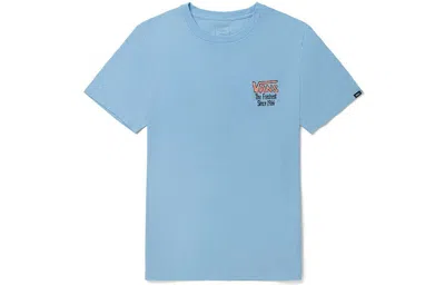 Vans Funny Printing Sports Round Neck Short Sleeve Couple Style Blue