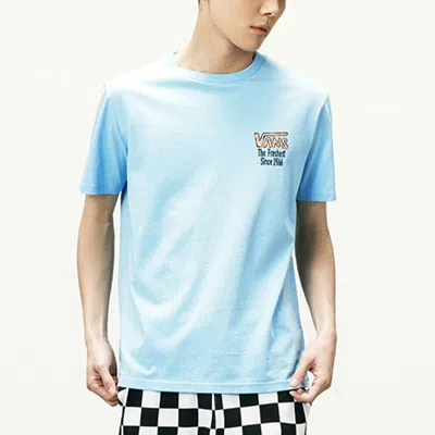 Vans Funny Printing Sports Round Neck Short Sleeve Couple Style Blue