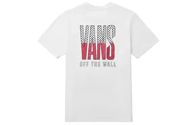 Vans Back Large Logo Printing Athleisure Casual Sports Short Sleeve Couple Style White