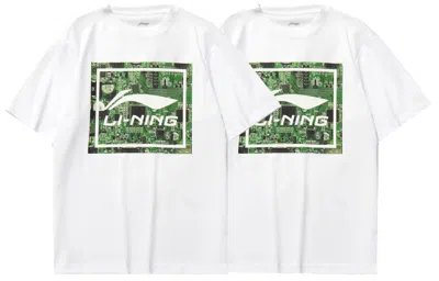 Li-ning Big Graphic Loose Fit T-shirt 'white Green'