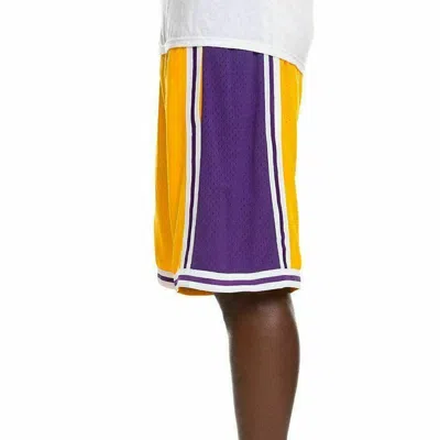 Mitchell & Ness Men's  Gold Los Angeles Lakers 2009 Hardwood Classics 75th Anniversary Swingman Short