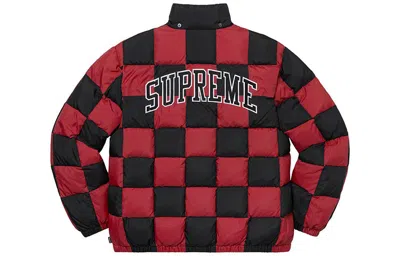Supreme Fw19 Week 17 Checkerboard Puffy Jacket 'red'