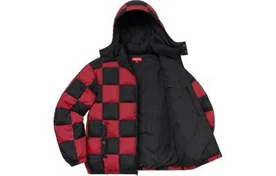 Supreme Fw19 Week 17 Checkerboard Puffy Jacket 'red'