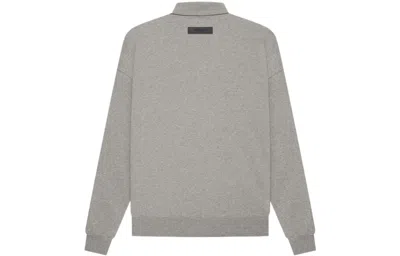 Essentials Fear Of God  Ss22 Long Sleeve Polo Shirt 'dark Oatmeal' In Gray