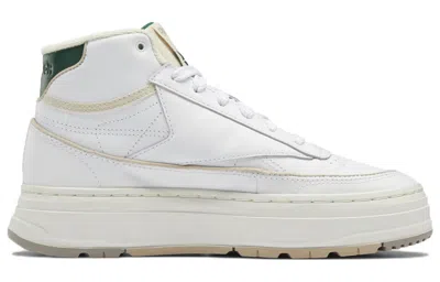 Reebok Club C 85 Extra Sneakers In Chalk With Green Detail-white