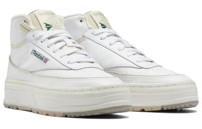 Reebok Club C 85 Extra Sneakers In Chalk With Green Detail-white